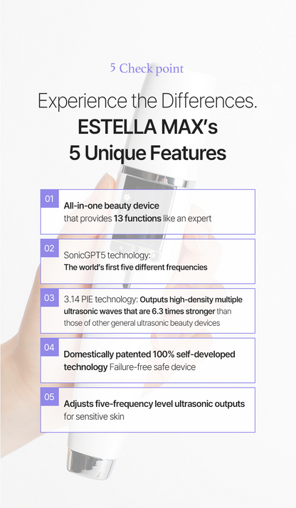 EstellaMAX Lumi White [for Body & Face] Ultrasonic Skincare Portable Device