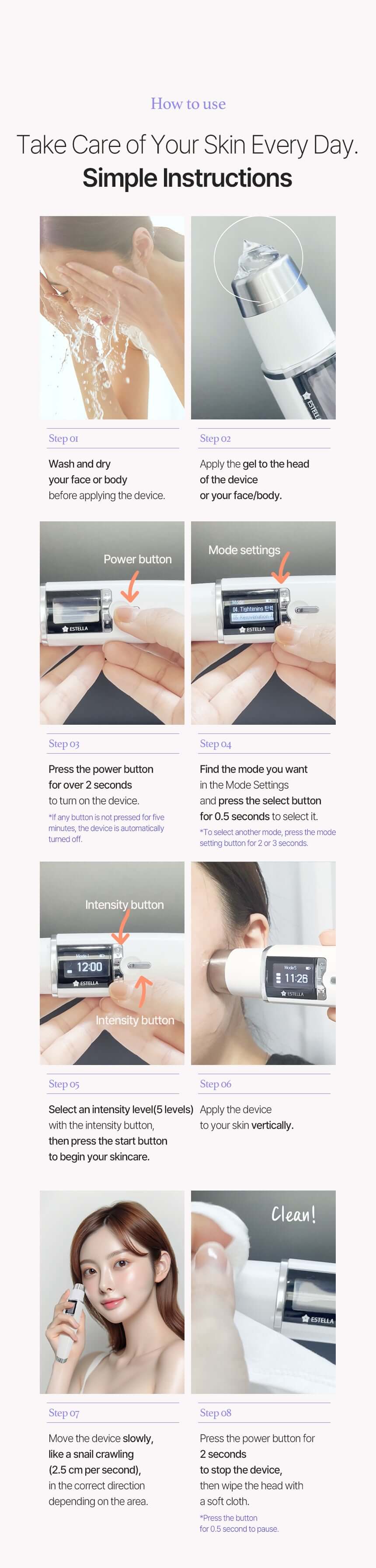 EstellaMOM [Postpartum maternity] ultrasonic skincare device for body and face - Korean Ultrasound Beauty Devices | Estella OfficialPortable