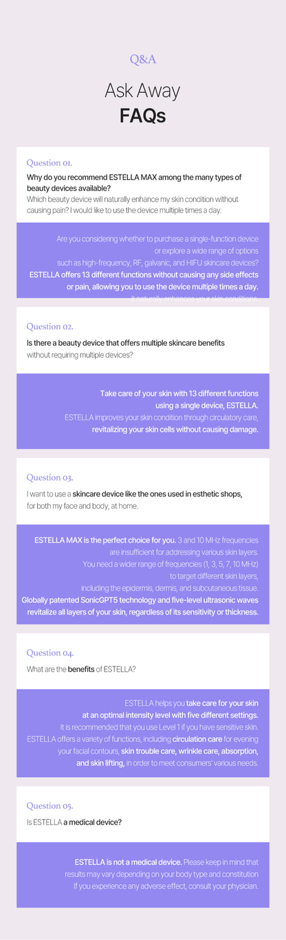 EstellaMOM [Postpartum maternity] ultrasonic skincare device for body and face - Korean Ultrasound Beauty Devices | Estella OfficialPortable