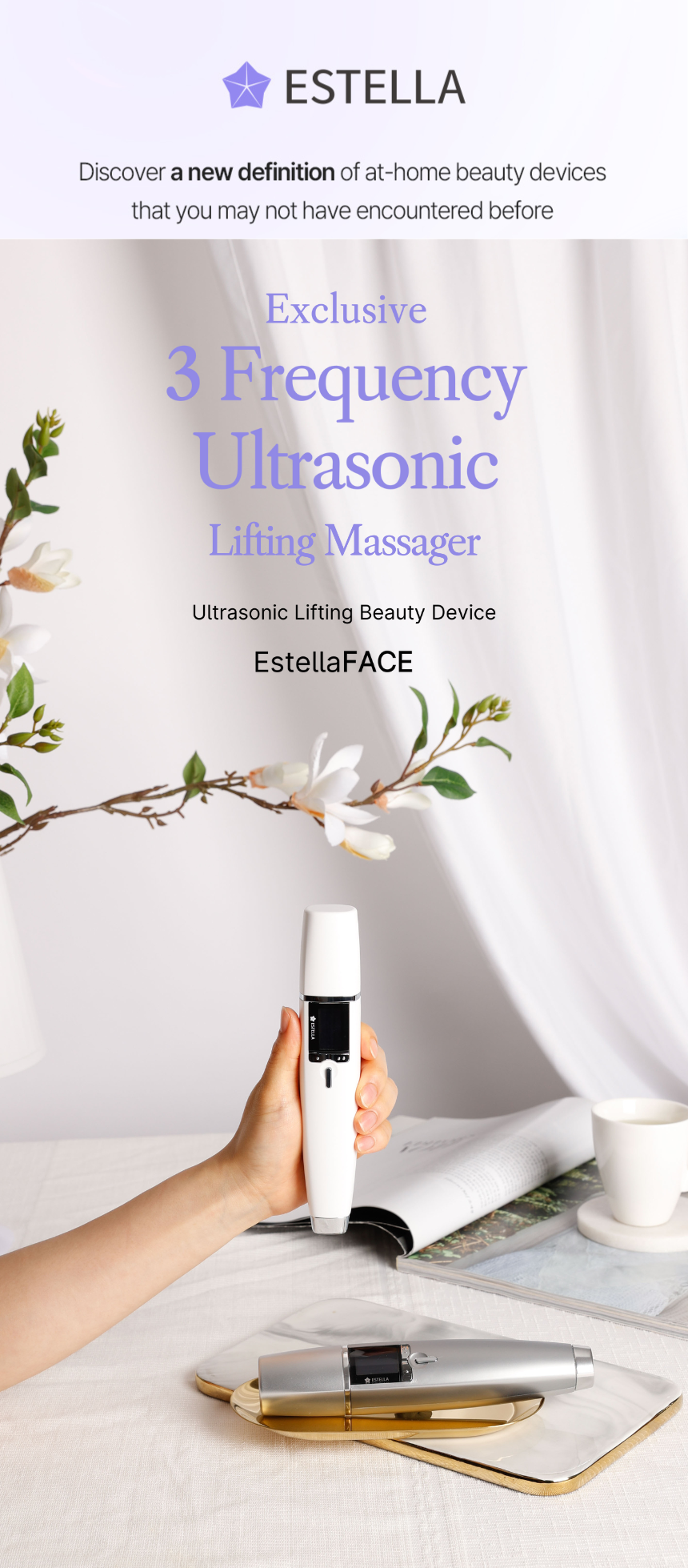 EstellaFACE [Face] [Lumi White] Ultrasonic Skincare Portable Device