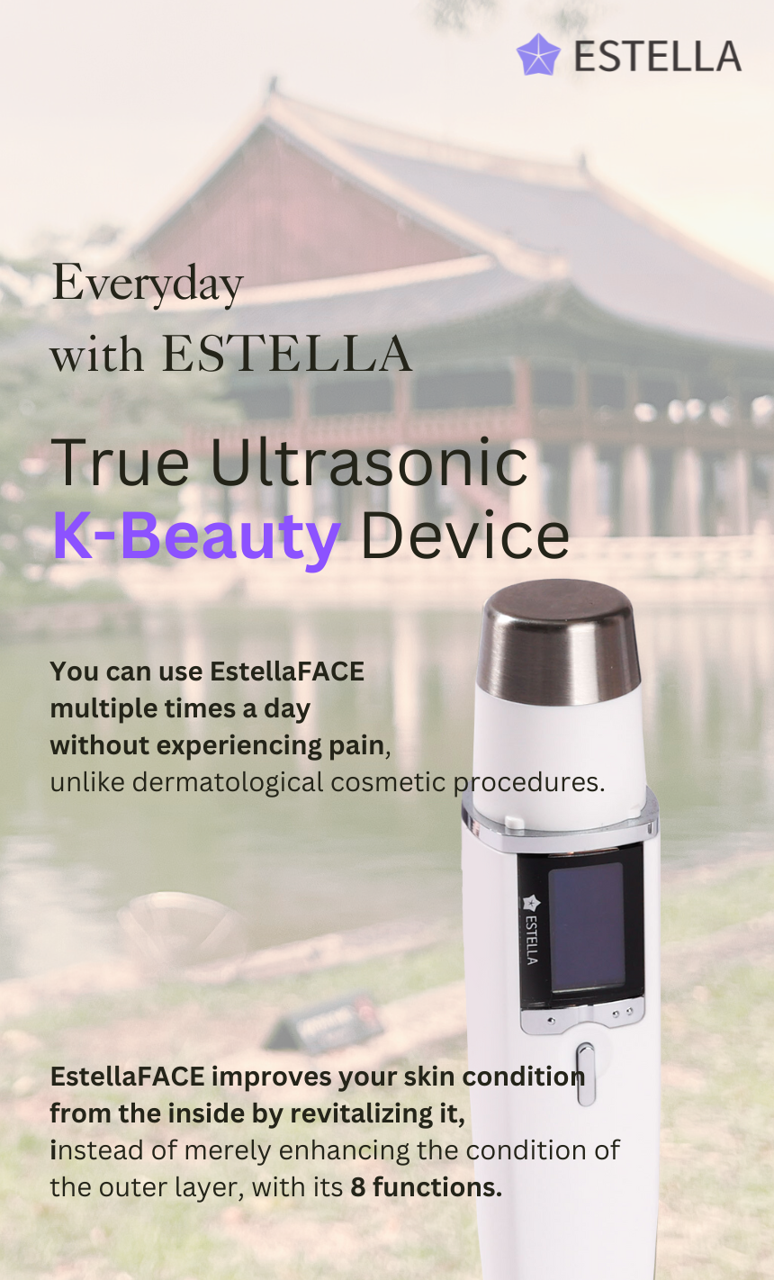 EstellaFACE [Face] [Lumi White] Ultrasonic Skincare Portable Device