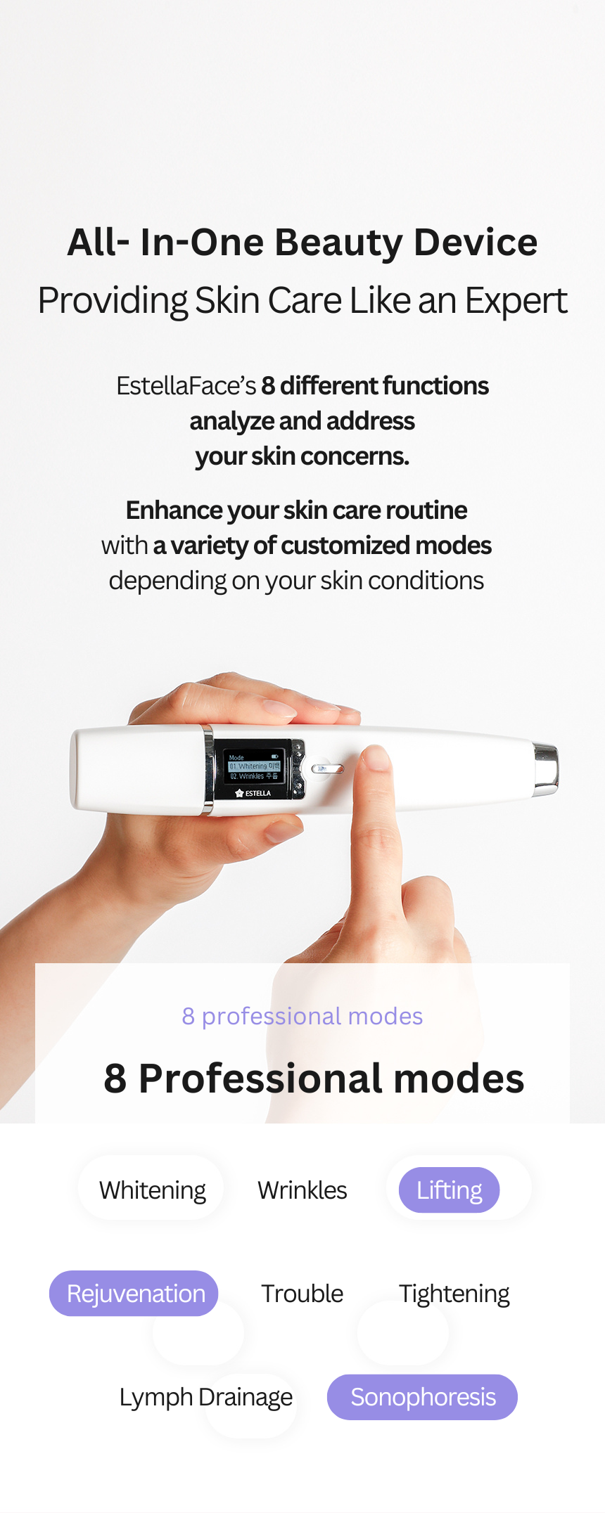 EstellaFACE [Face] [Lumi White] Ultrasonic Skincare Portable Device